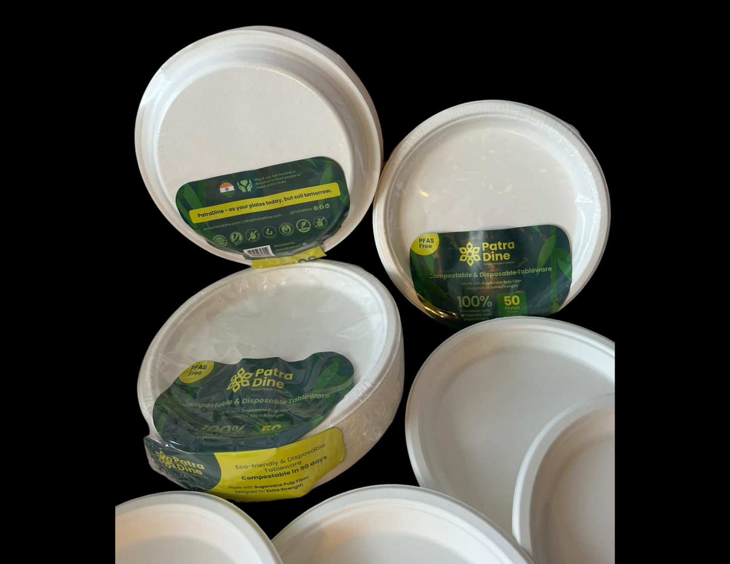NEW PatraDine - 10" Plain Plates (50 / 500 Counts)