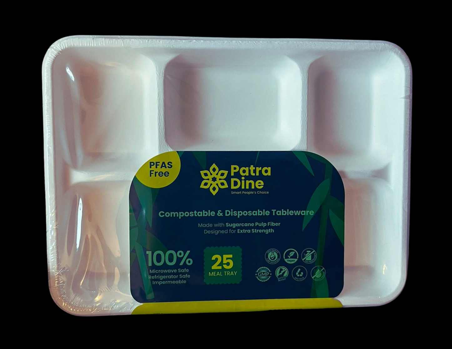 NEW PatraDine - 6 Compartment Tray (25 / 50 / 300 Counts)