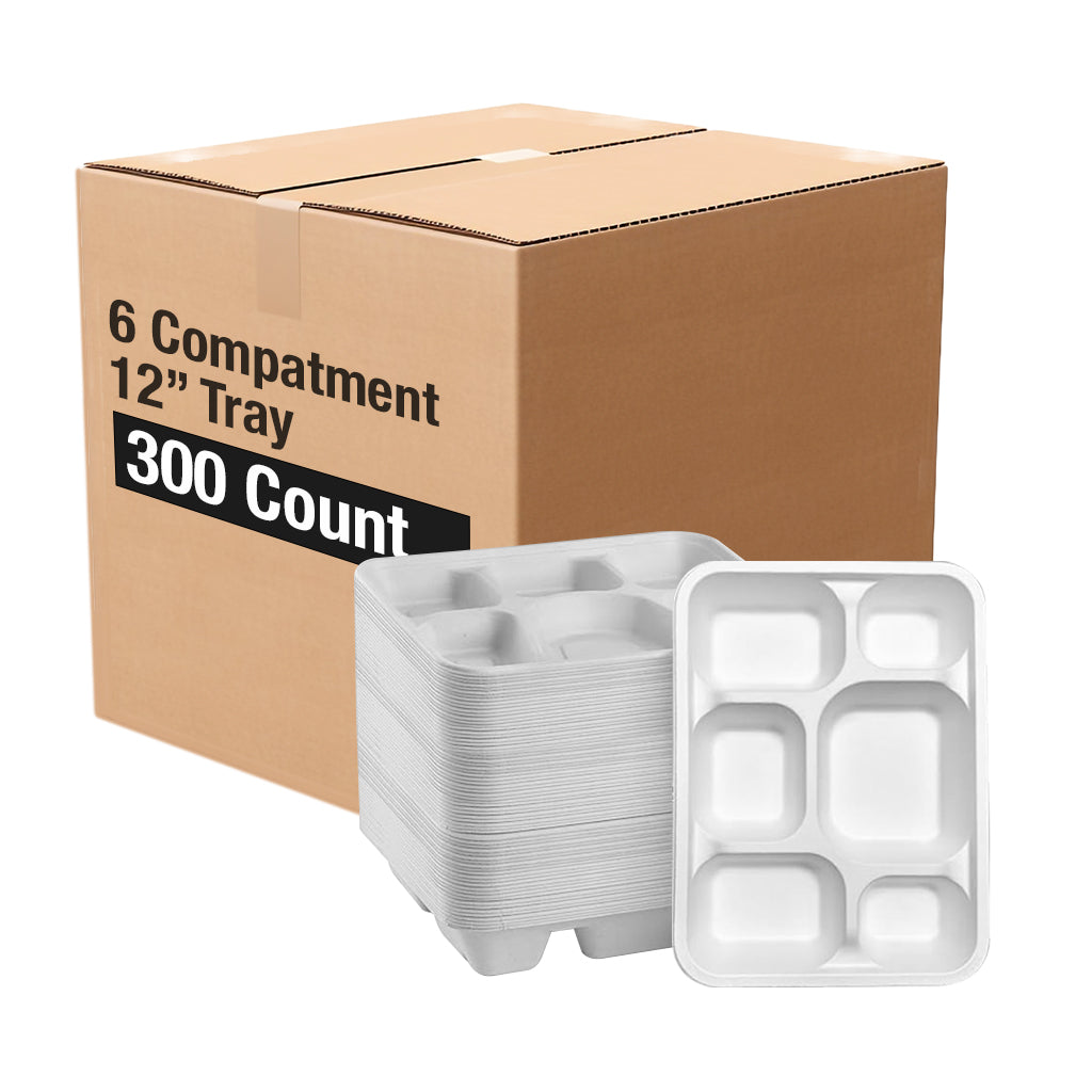 NEW PatraDine - 6 Compartment Tray (25 / 50 / 300 Counts)