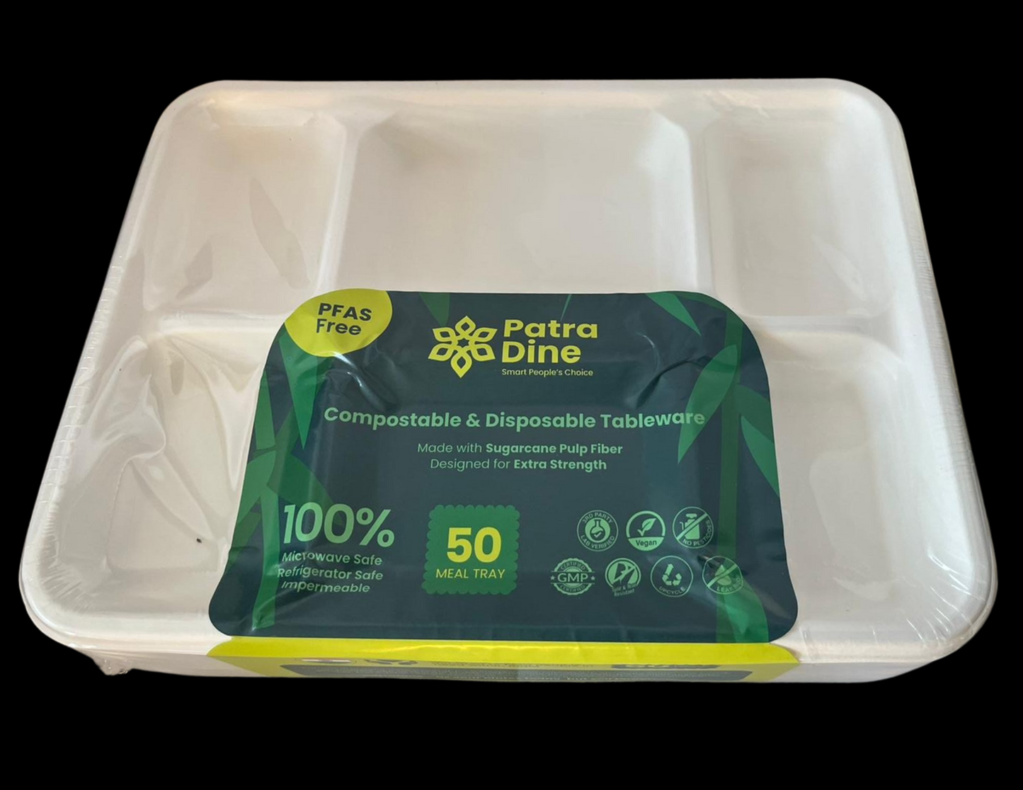 NEW PatraDine - 6 Compartment Tray (25 / 50 / 300 Counts)