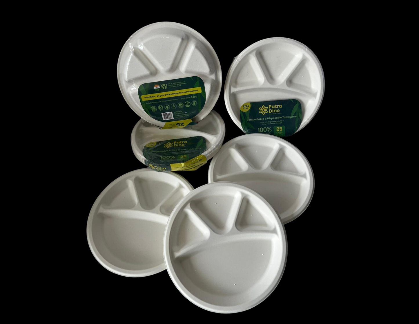 NEW PatraDine - 4 Compartments 11" Plates (25 / 50 / 500 Counts)
