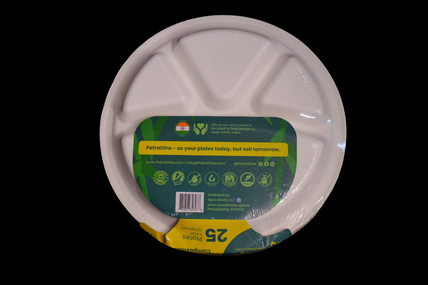 NEW PatraDine - 4 Compartments 11" Plates (25 / 50 / 500 Counts)