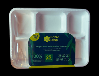 NEW PatraDine - 6 Compartment Tray (25 / 50 / 300 Counts)