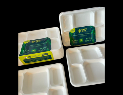 NEW PatraDine - 6 Compartment Tray (25 / 50 / 300 Counts)