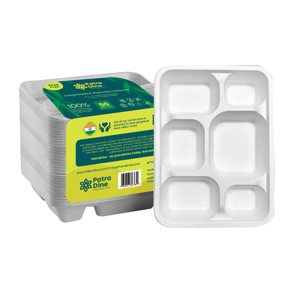 NEW PatraDine - 6 Compartment Tray (25 / 50 / 300 Counts)